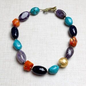 Statement Multi Color Beaded Necklace
